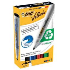 POCHETTE DE 4 MARQUEURS TABLEAU BIC VELLEDA