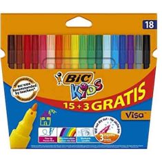 FEUTRES BIC KIDS VISA DE COLORIAGE 15+3 / 18