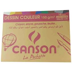 POCHETTE PAPIER CONSON COULEUR 24X32 180G CANSON