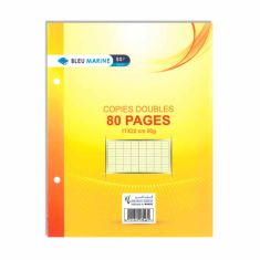 FEUILLE DOUBLE 17/22 JAUNE BLEU MARINE