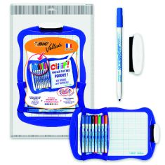 ARDOISE EFFACABLE BIC VELLEDA 8 FEUTRES + EFFACETTE