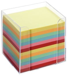 CUBE EN PAPIER COLORE AVEC BOITE EN PLASTIQUE